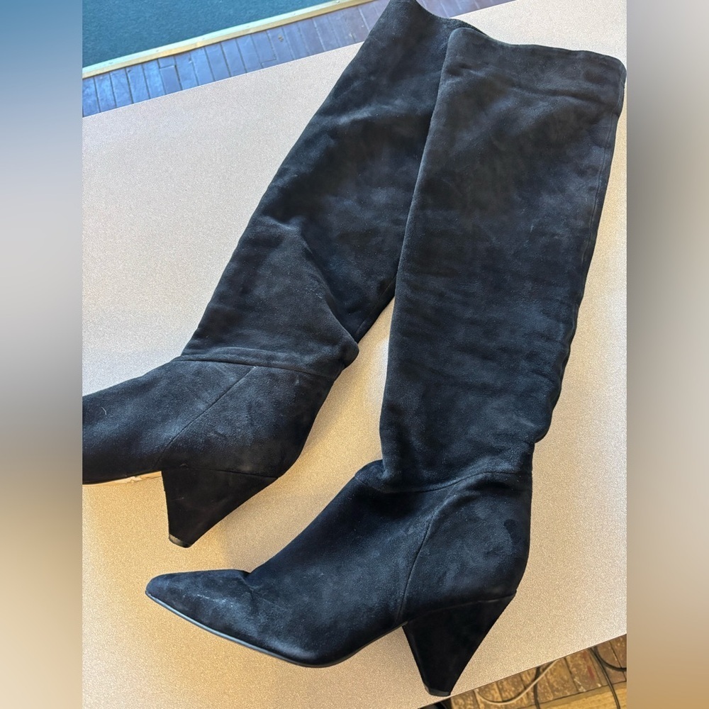 Marc Fisher Black Suede Over-the-Knee Boots 8